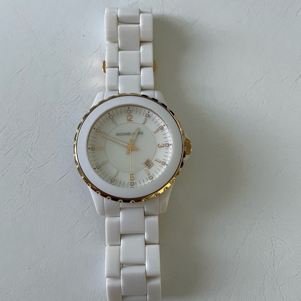 Michael Kors Women’s White Acrylic Bracelet Watch
